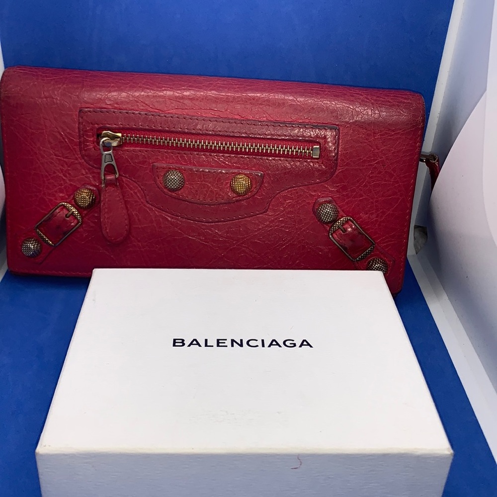 BALENCIAGA • AGNEAU WALLET
Coquelicot Lambskin Leather - Picture 1 of 9